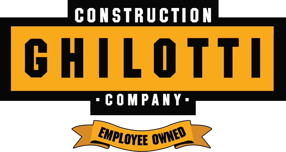 Ghilotti Construction Company logo with year in white text