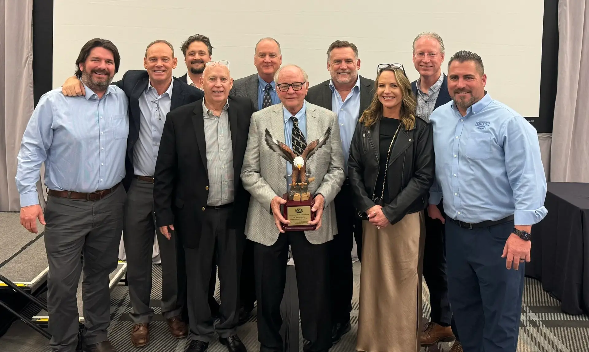 Richard Ghilotti with staff for his ECA Hall of Fame induction ceremony